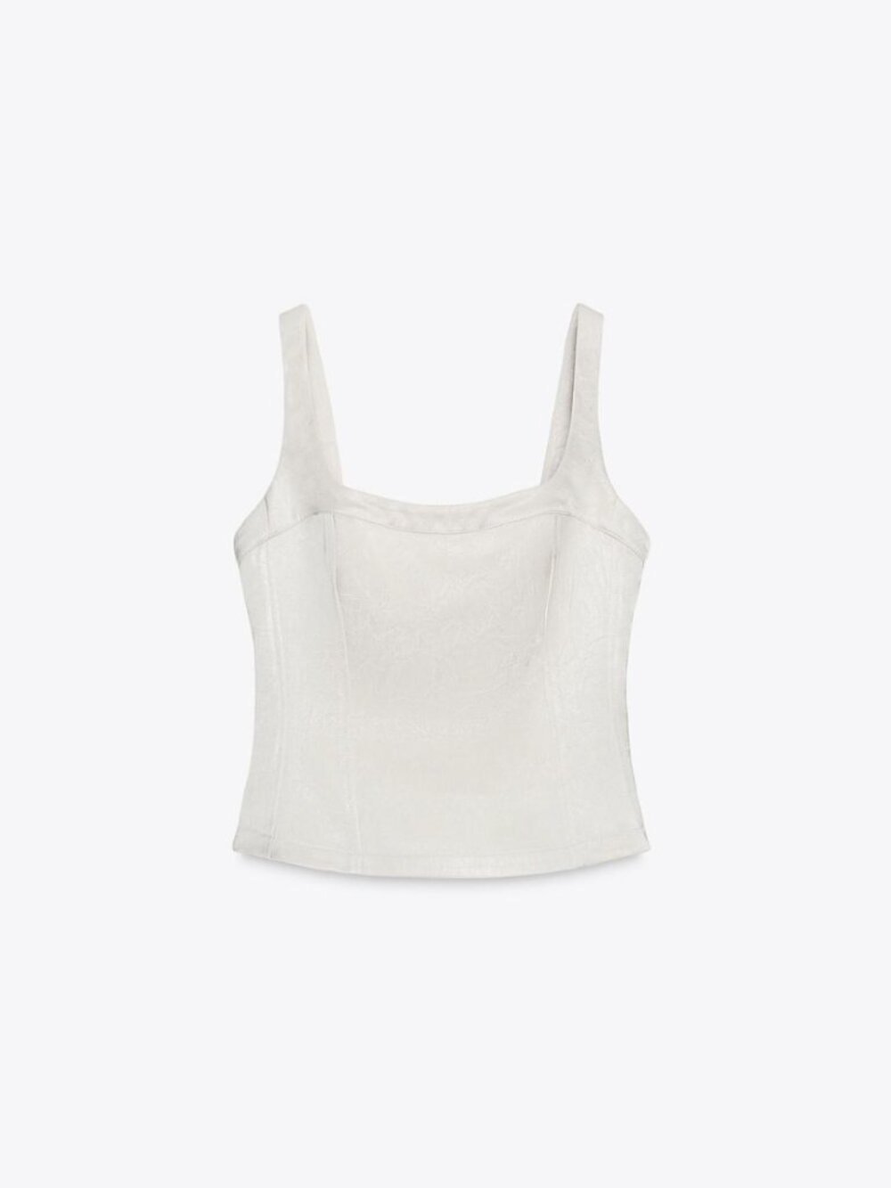 Zara Satin Bustier Top Silver Size XS NWT